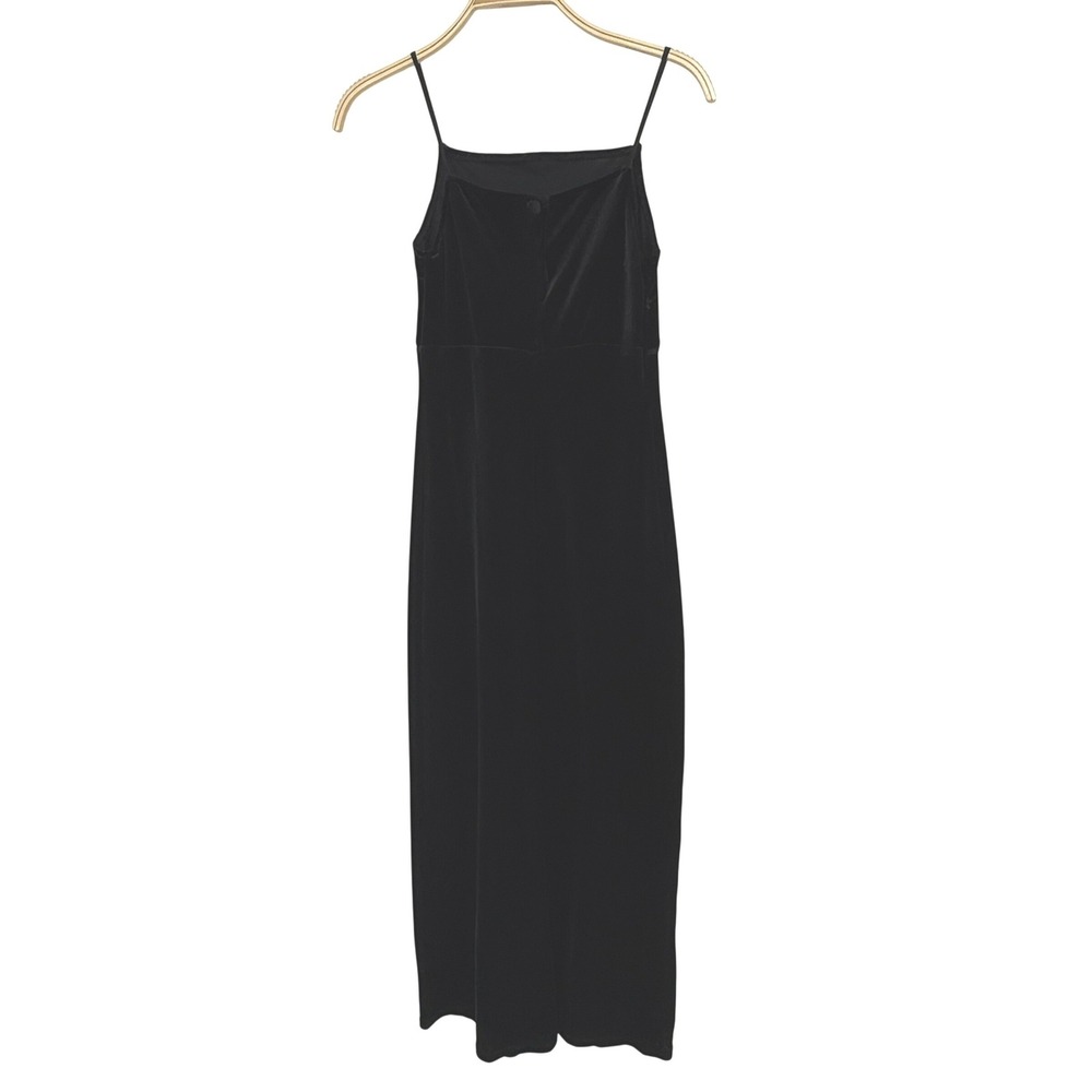 City Triangles Velvet Midi Dress Womens Small Black Floral Embroidery - Picture 2 of 9
